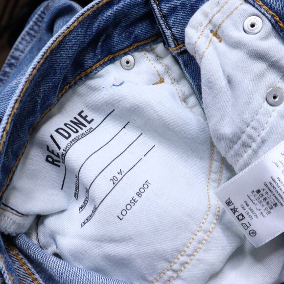 RE/DONE Loose Boot Jeans Hacienda Light Washed Blue High Rise Women's 27 - Picture 12 of 13